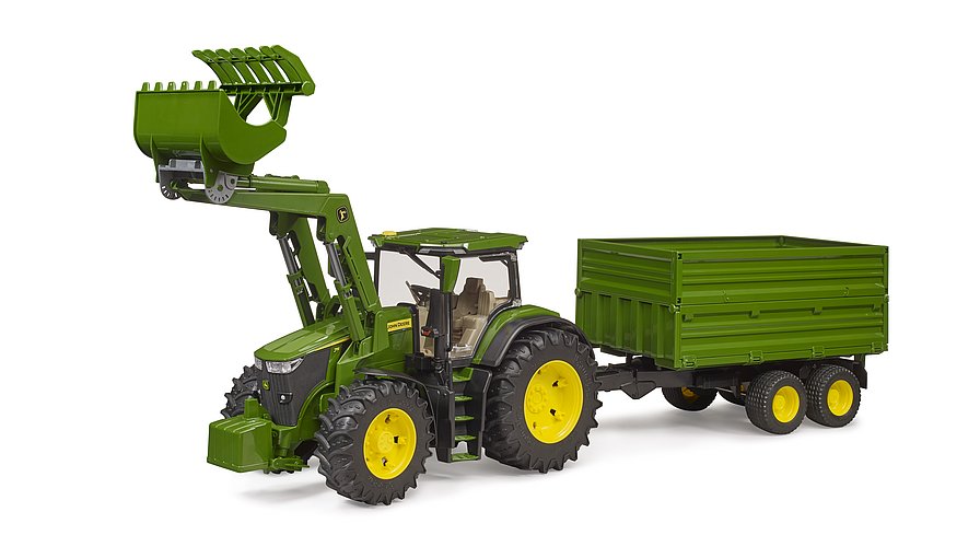 Bruder John Deere 7R 350 With Frontloader & Tipping Trailer