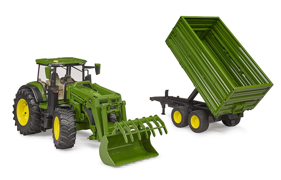 Bruder John Deere 7R 350 With Frontloader & Tipping Trailer