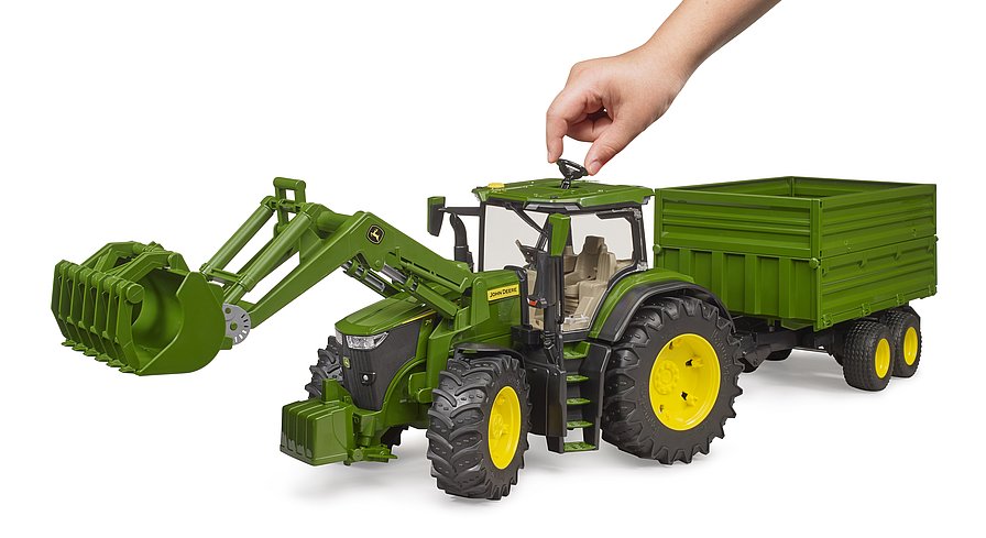 Bruder John Deere 7R 350 With Frontloader & Tipping Trailer