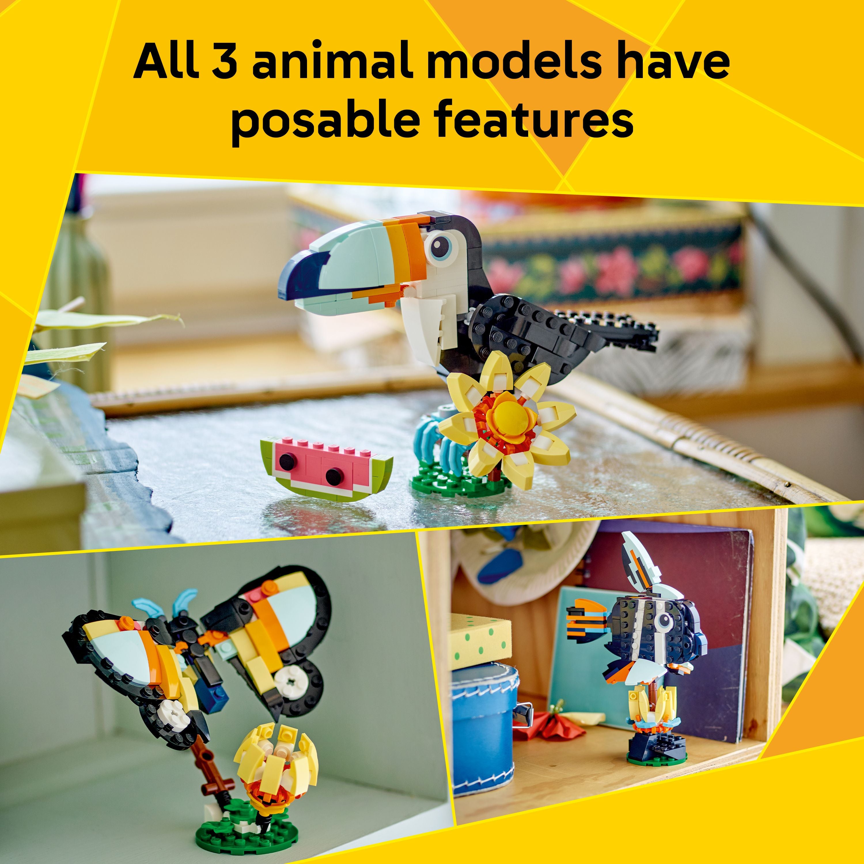 Lego® Creator 3In1 Wild Animals: Tropical Toucan Figure Playset 31173