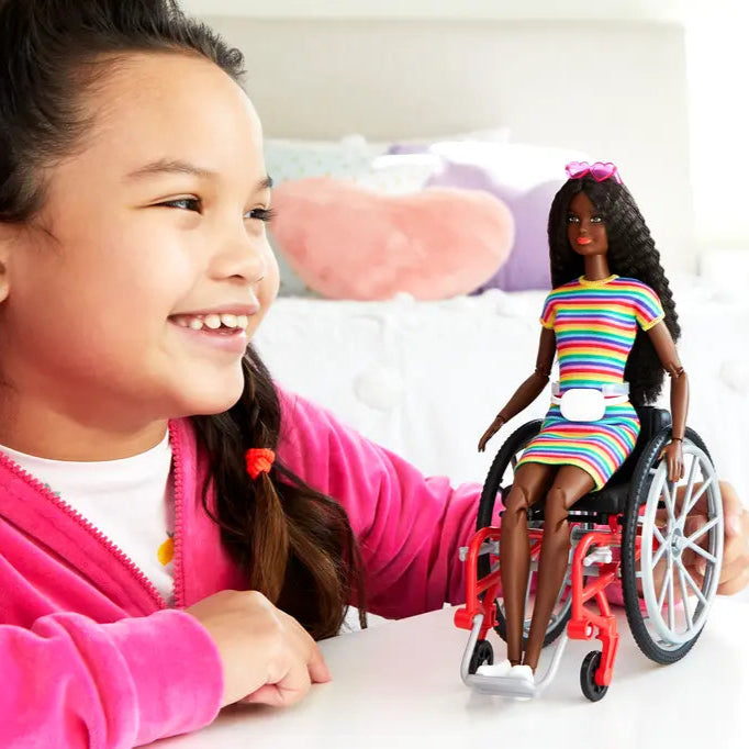Brunette Barbie Doll With Wheelchair