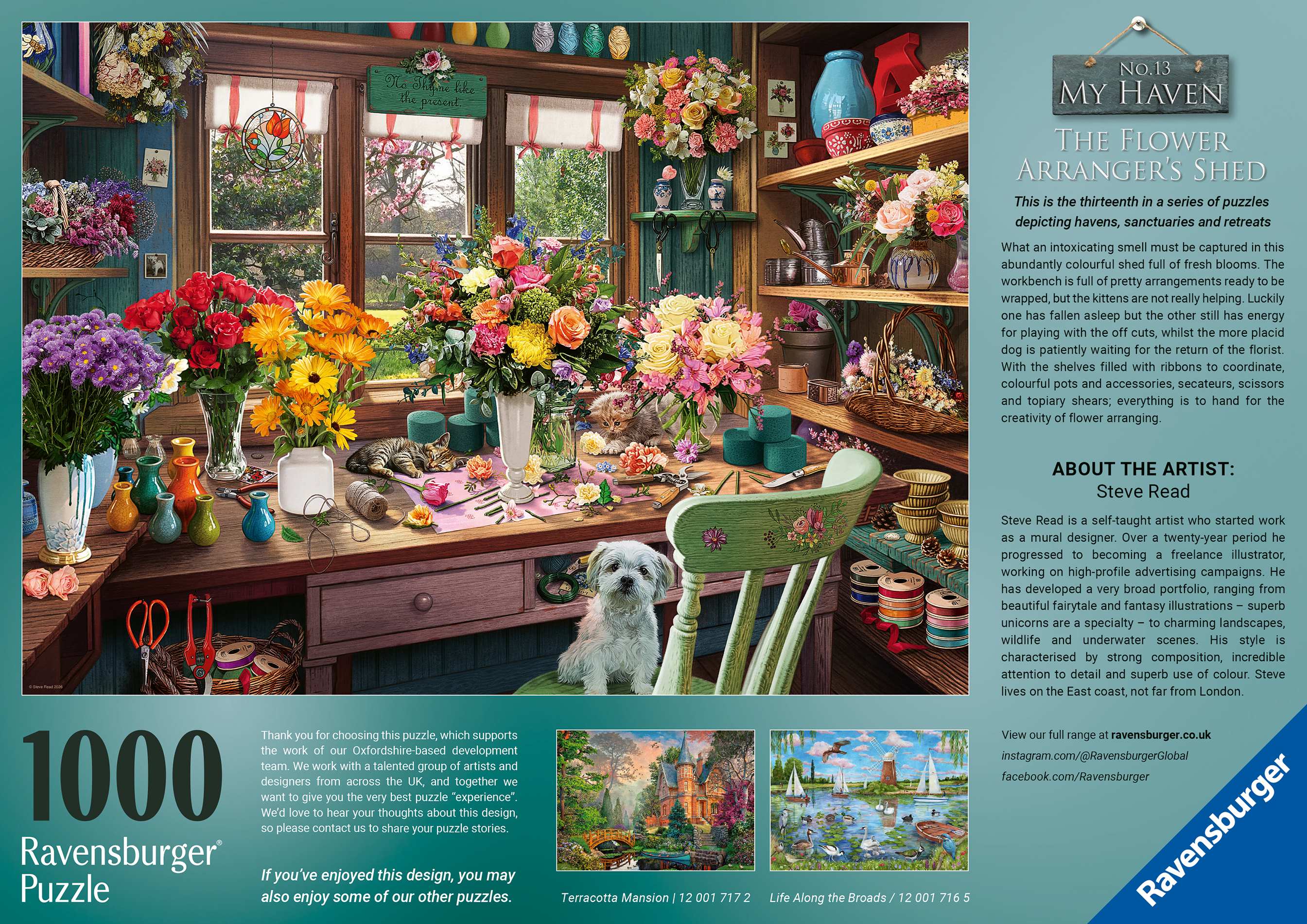 Ravensburger My Haven No.13 The Flower Arrangers Shed 1000 Piece Jigsaw Puzzle