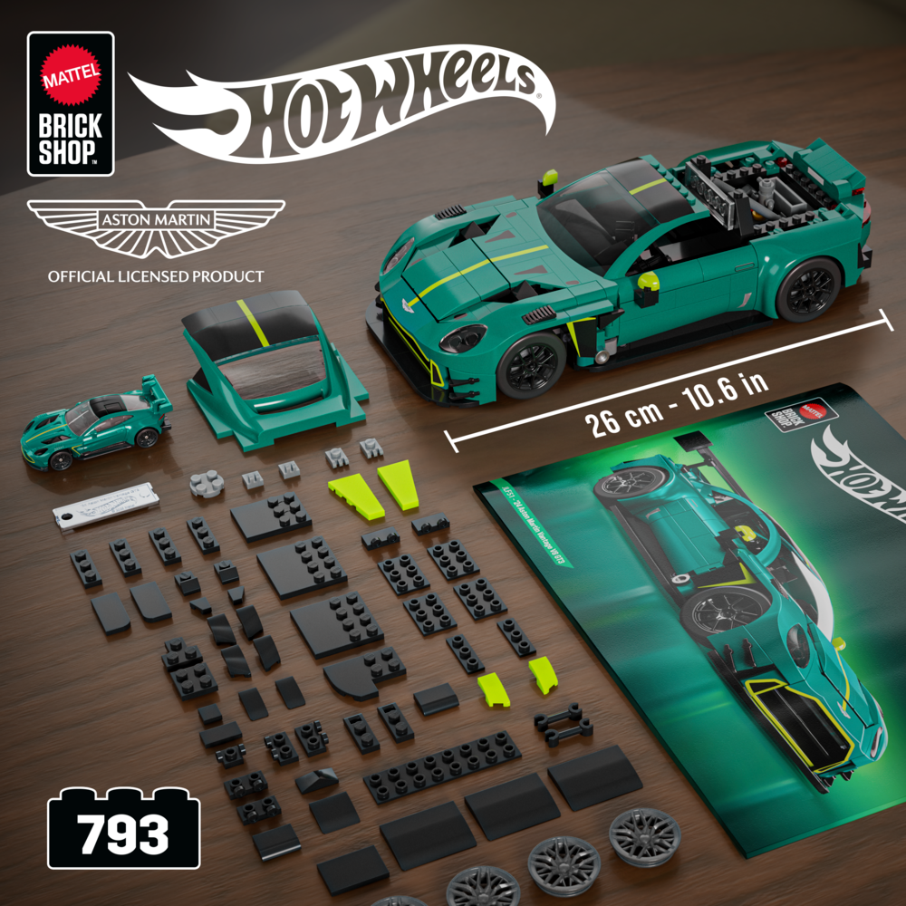 Mattel Brick Shop Hot Wheels Elite Series '24 Aston Martin Vantage Gt3 Building Set