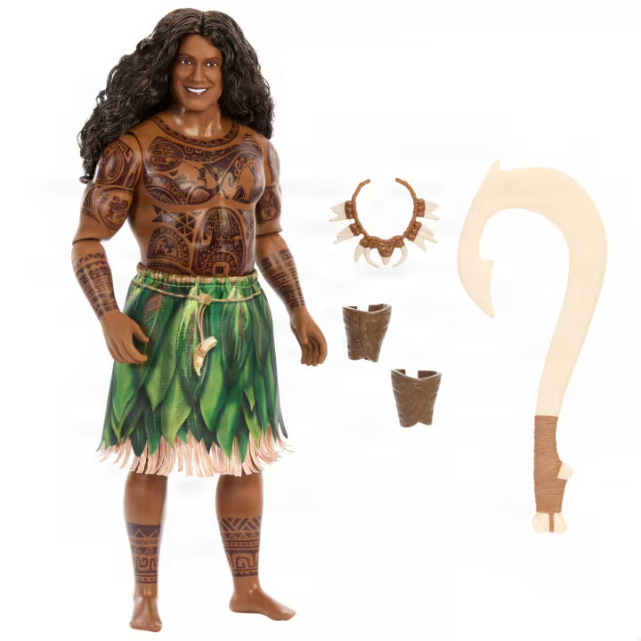 Disney Moana Maui Doll With Removable Fashion & 4 Accessories, Inspired By Live Action Movie