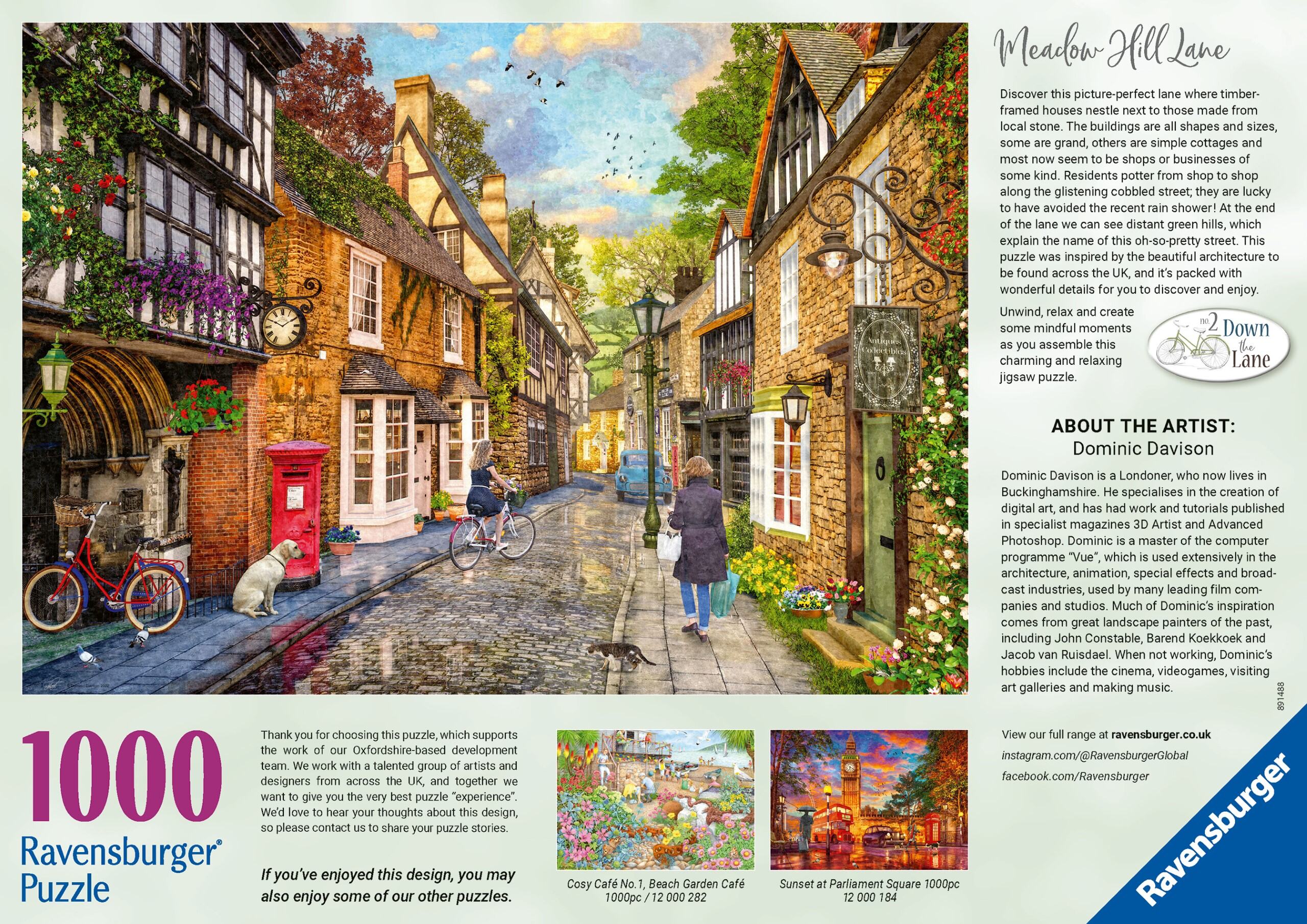 Ravensburger Down The Lane No.2, Meadow Hill Lane 1000 Piece Jigsaw Puzzle