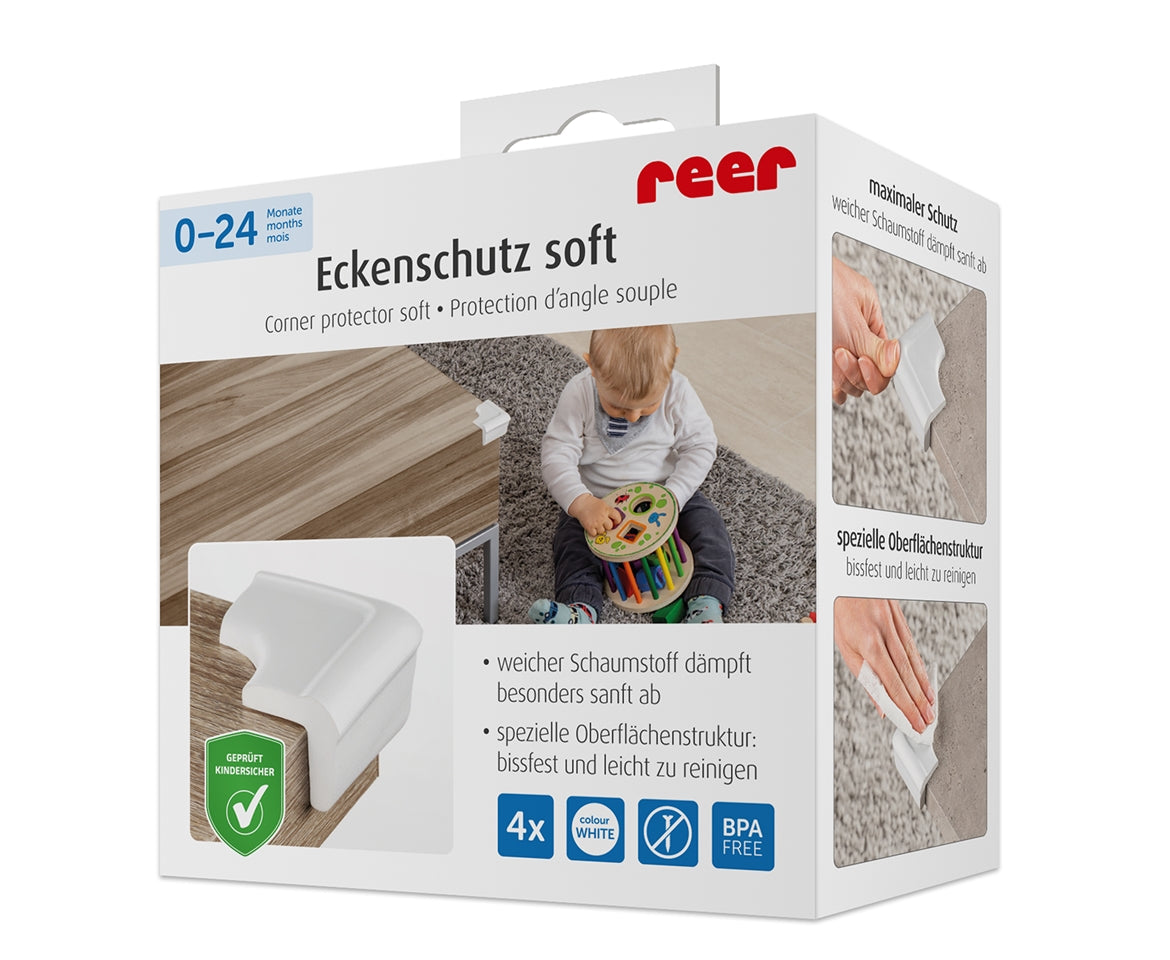 Soft Bite-Resistant Corner Protectors 4 Pk - White