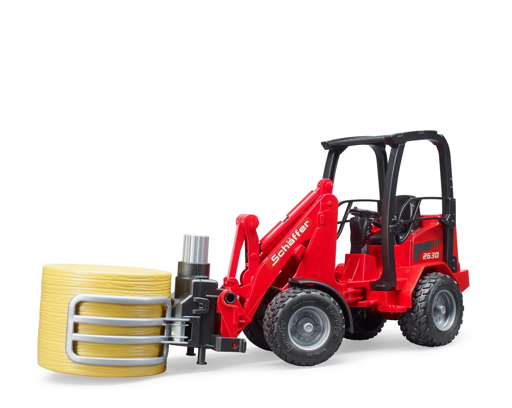 Bruder 1:16 Compact Loader With Bale Gripper And Bale