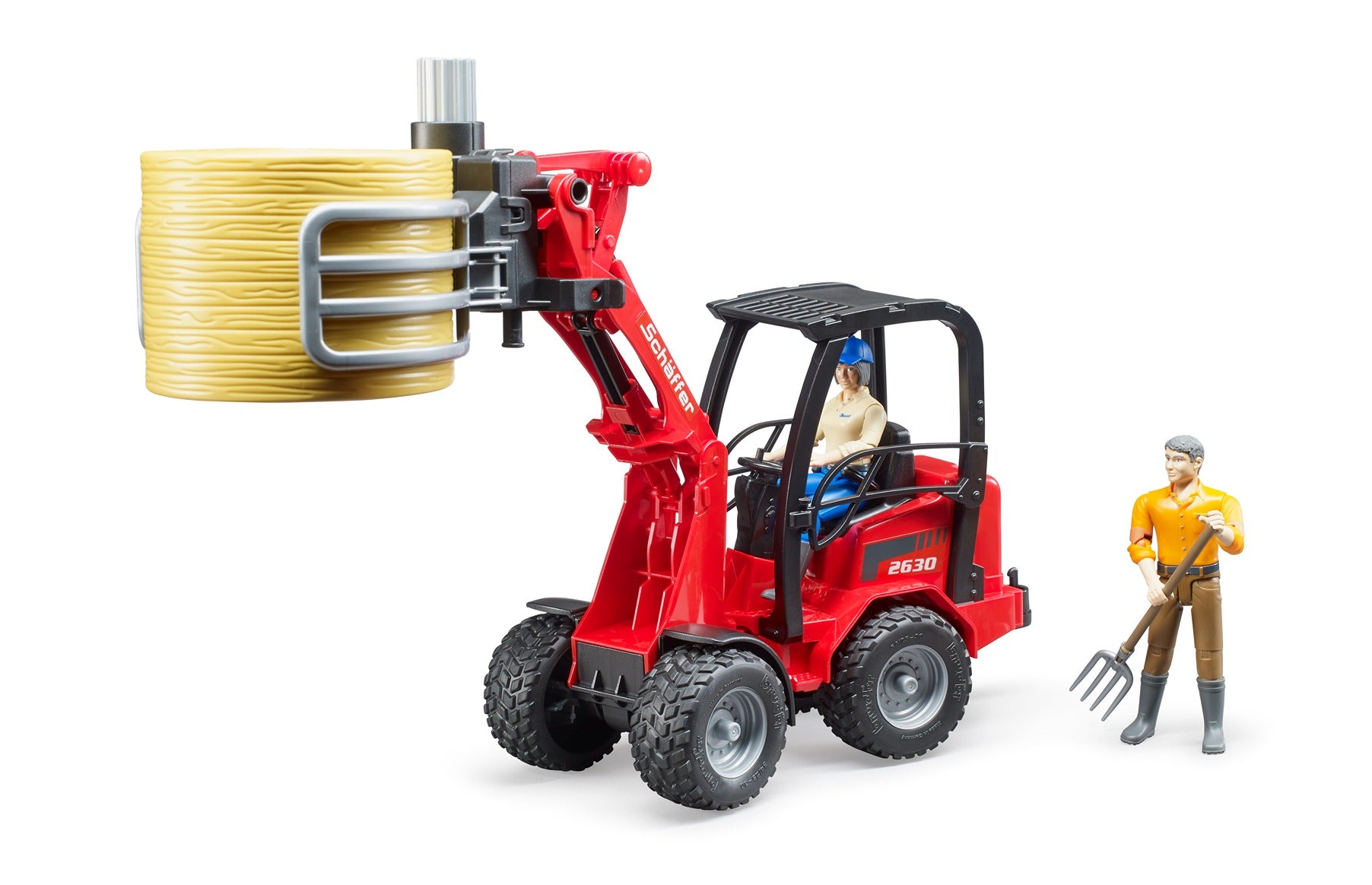 Bruder 1:16 Compact Loader With Bale Gripper And Bale