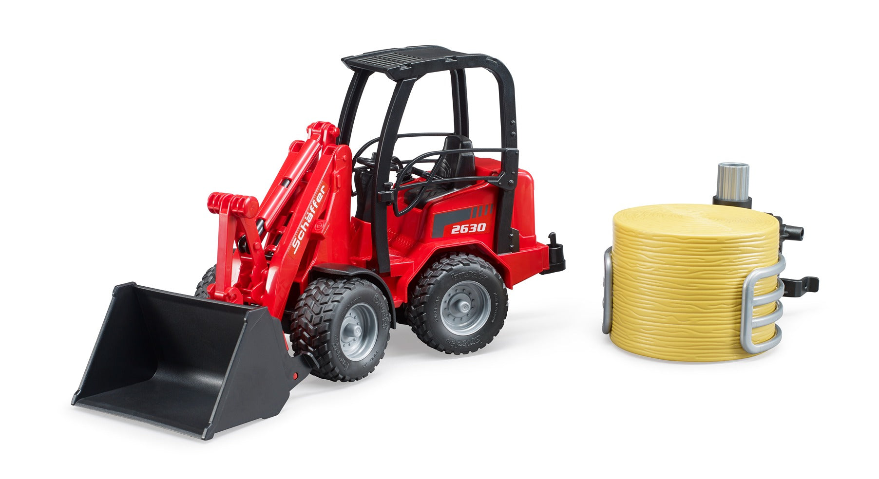 Bruder 1:16 Compact Loader With Bale Gripper And Bale