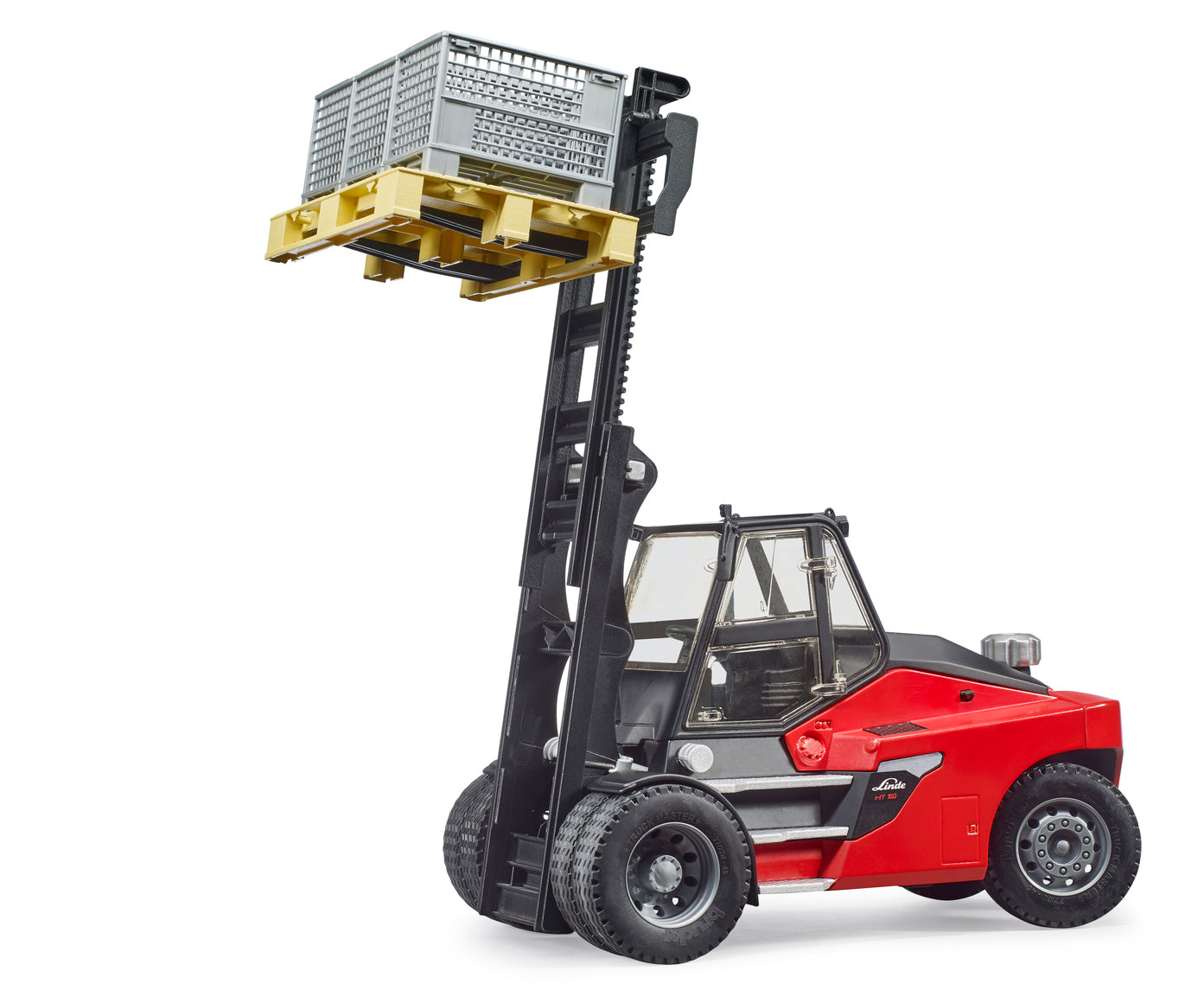 Bruder Linde Ht160 Forklift With Pallet & 3 Pallet Cages