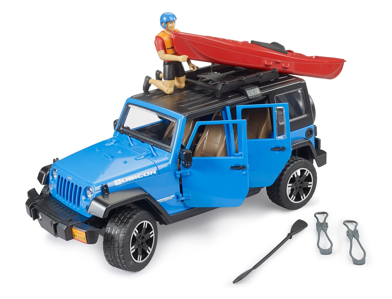 Bruder 1:16 Jeep Wrangler Rubicon With Kayak & Kayaker