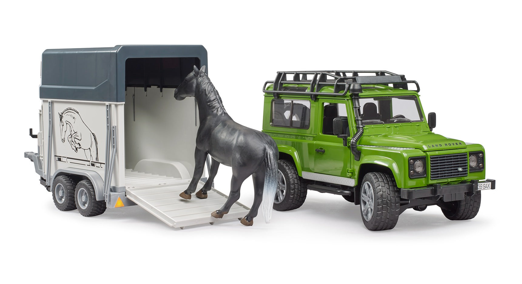Bruder 1:16 Land Rover With Horse Trailer