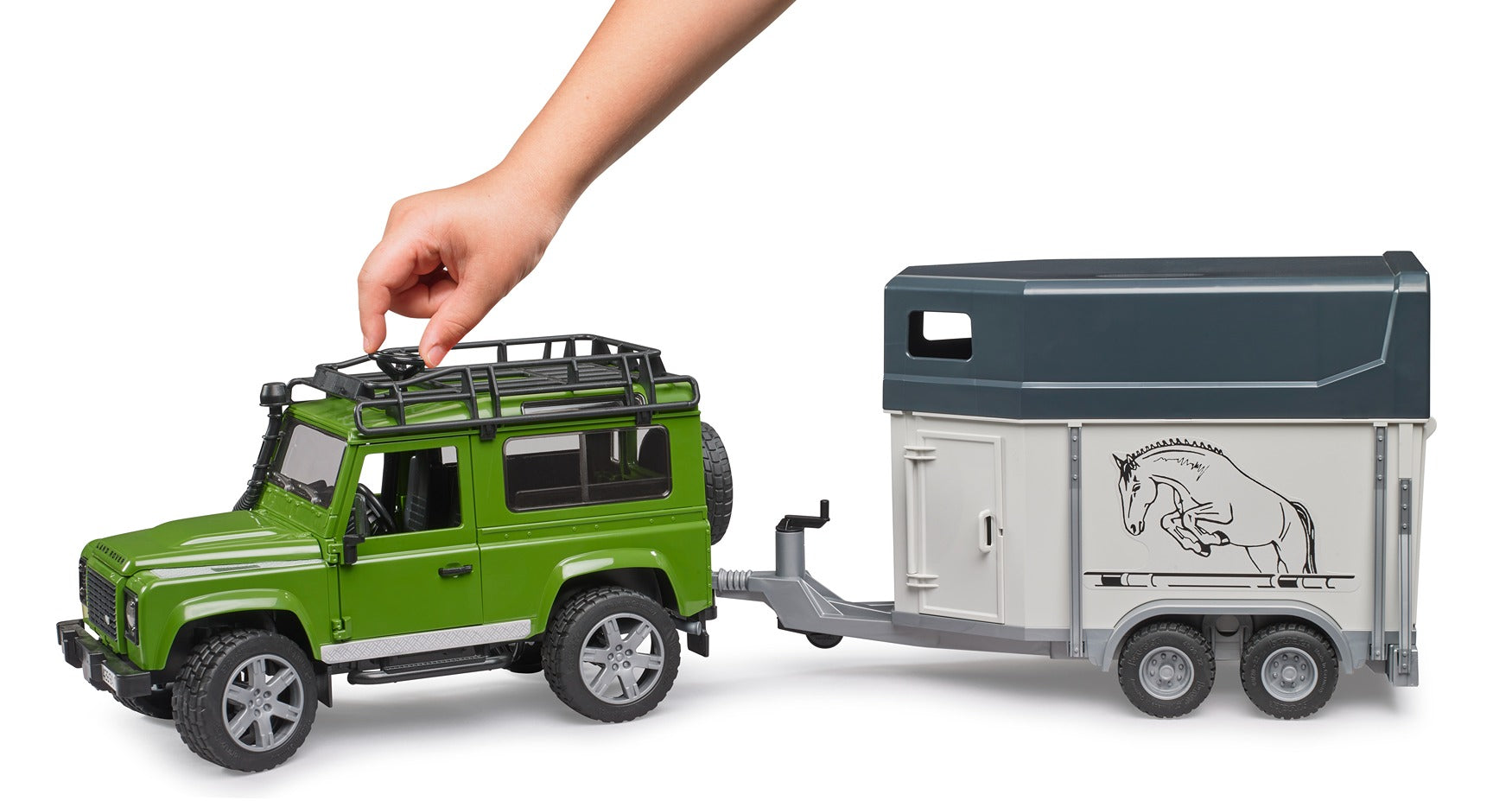 Bruder 1:16 Land Rover With Horse Trailer