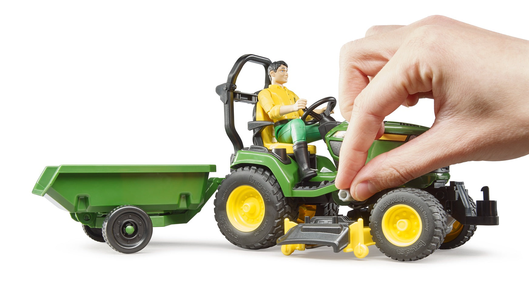 Bruder John Deere Lawn Mower With Trailer And Driver