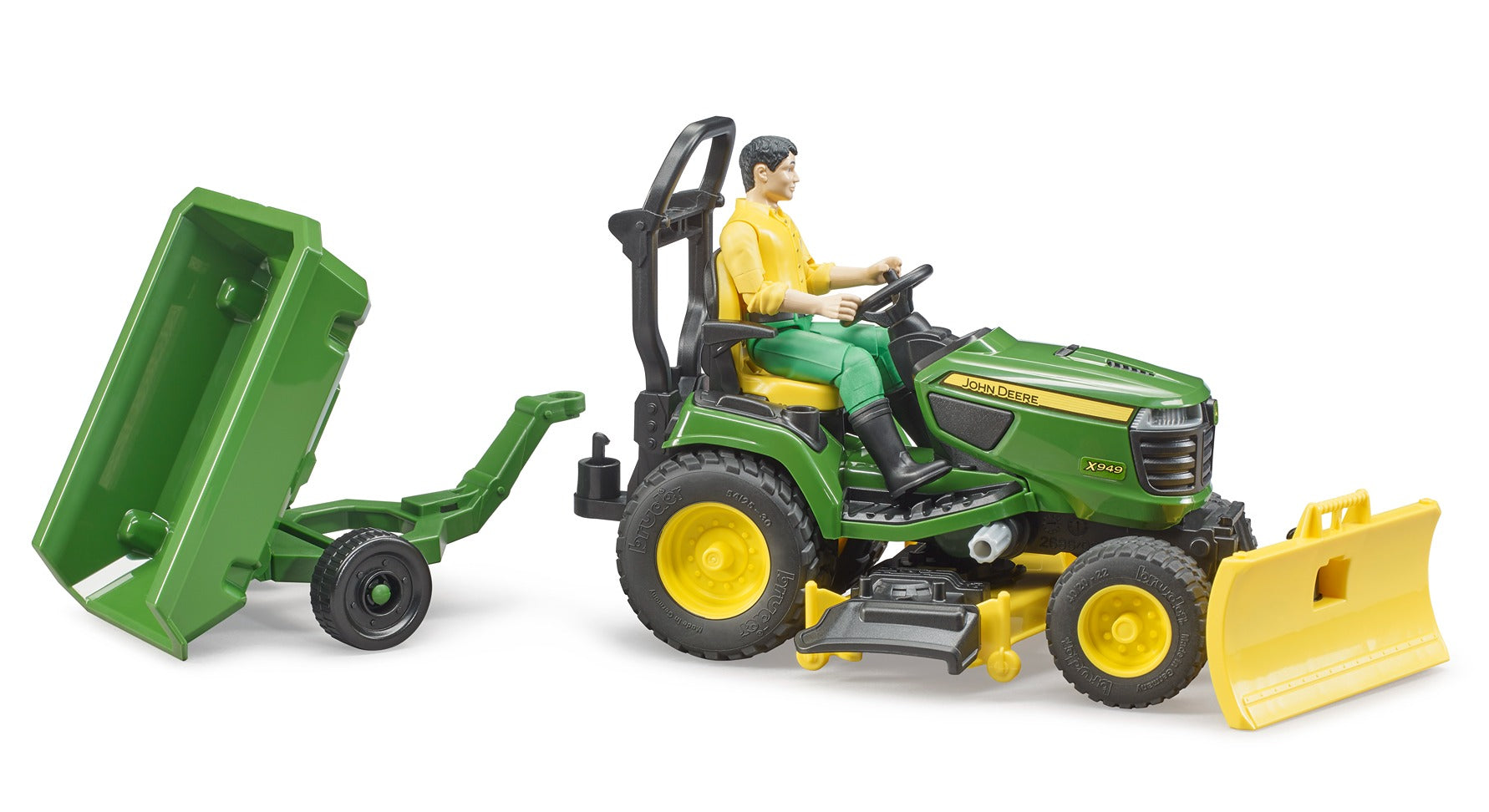 Bruder John Deere Lawn Mower With Trailer And Driver