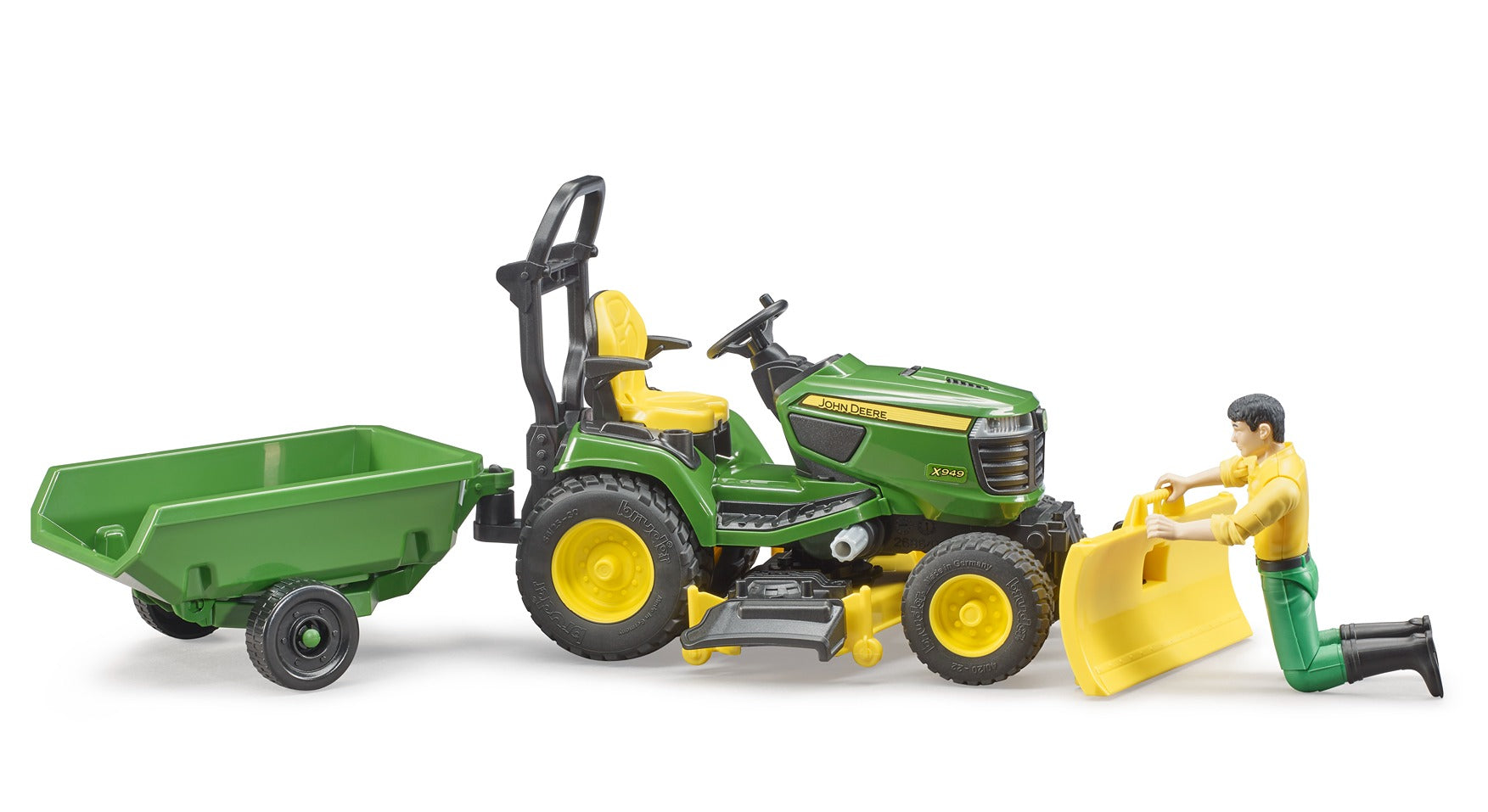Bruder John Deere Lawn Mower With Trailer And Driver