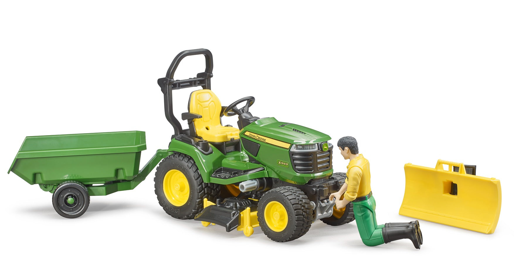 Bruder John Deere Lawn Mower With Trailer And Driver
