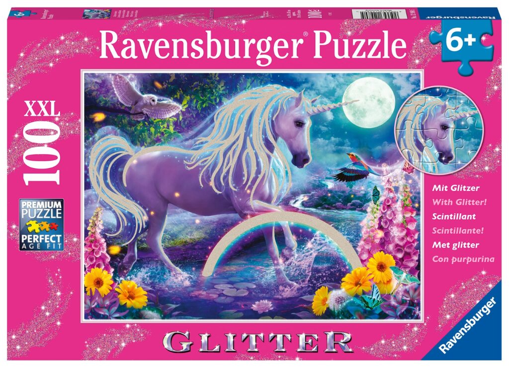 Ravensburger Glitter Unicorn, 100Pc Xxl Glitter Puzzle