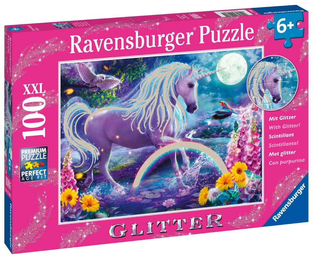 Ravensburger Glitter Unicorn, 100Pc Xxl Glitter Puzzle