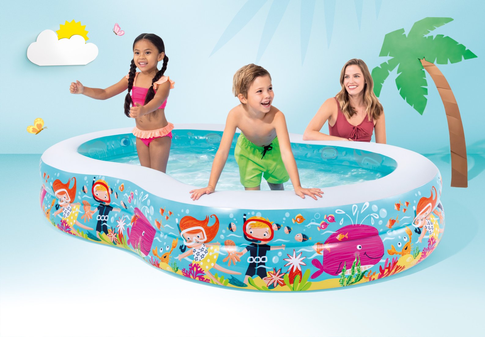 Intex Swim Center Paradise Seashore Inflatable Pool