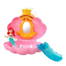 Disney Princess Mermaid Bath Surprise Small Dolls & Accessories In Shell Playsets With Slides Assortment