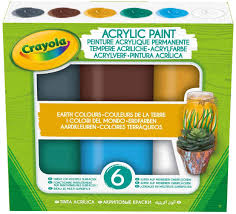 Crayola 6 Pack Acrylic Paint Colours Of The Earth