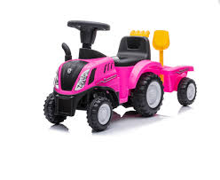Pink New Holland Tractor Ride On With Trailer