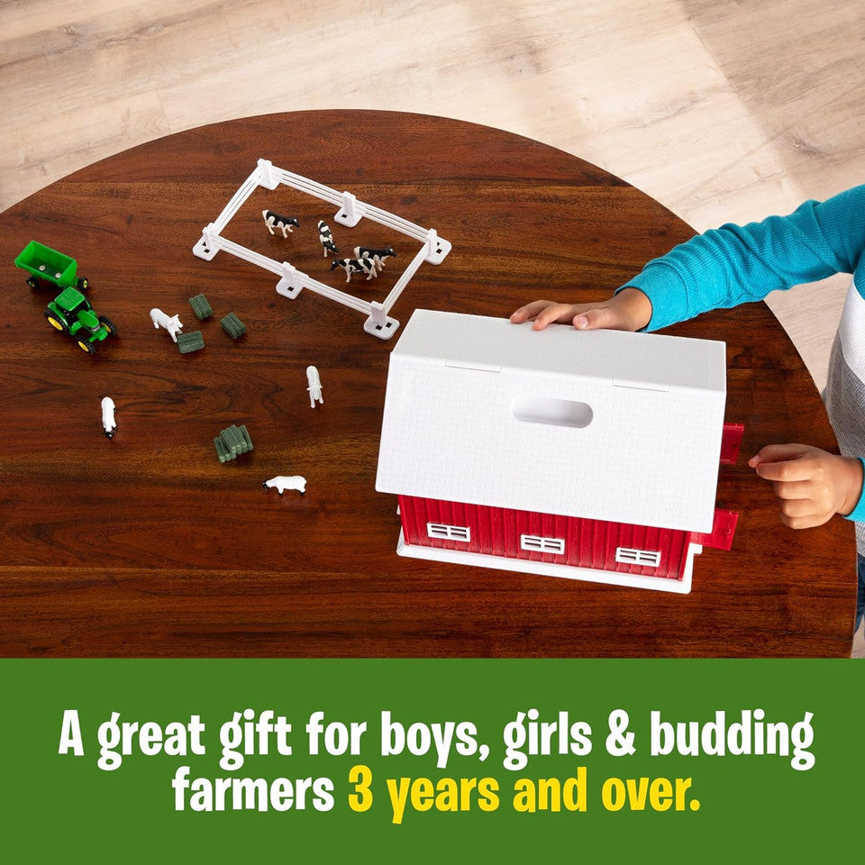 John Deere 1:64 Scale 24 Piece Farm Playset With On-The-Go Barn