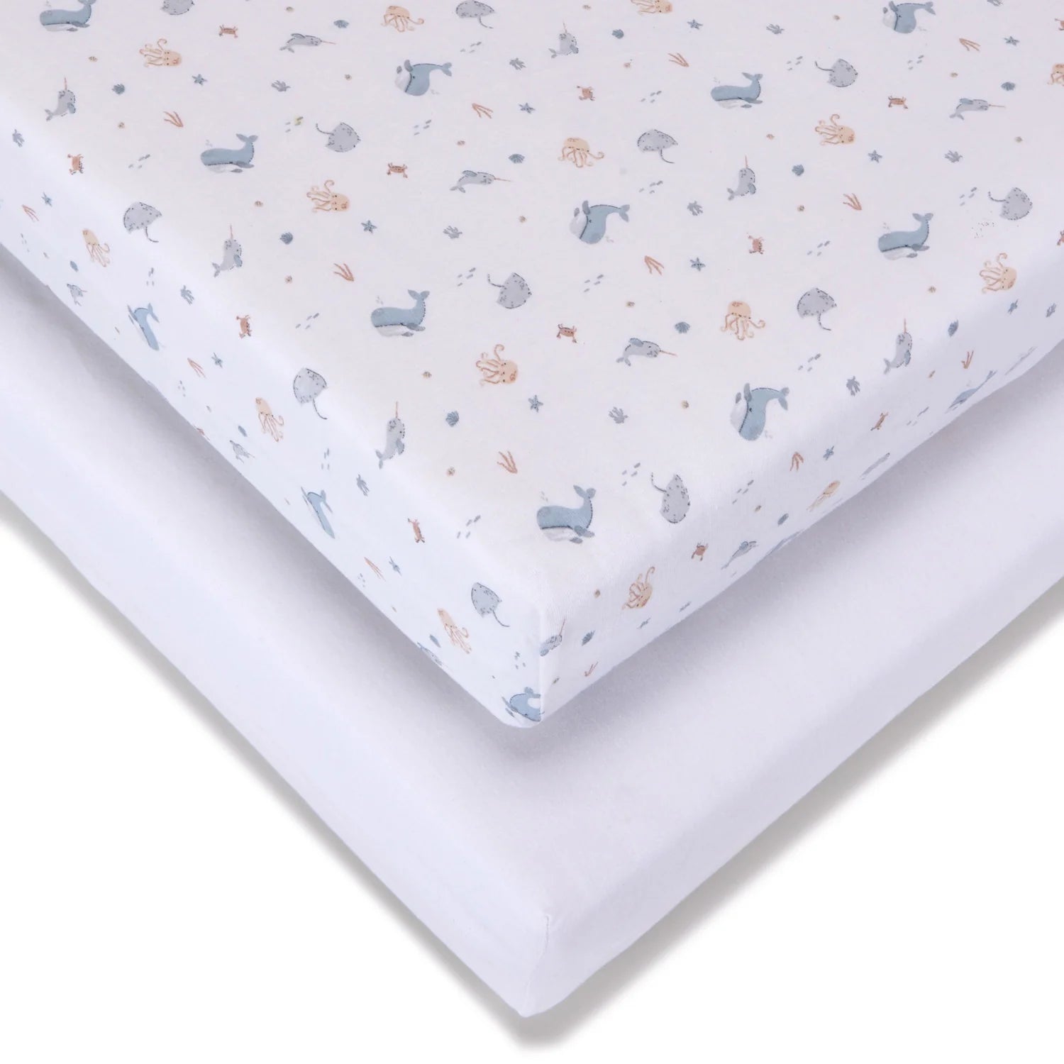 Baby Elegance Cot Sheets Under The Sea - 120 X 60Cm - 2 Pack