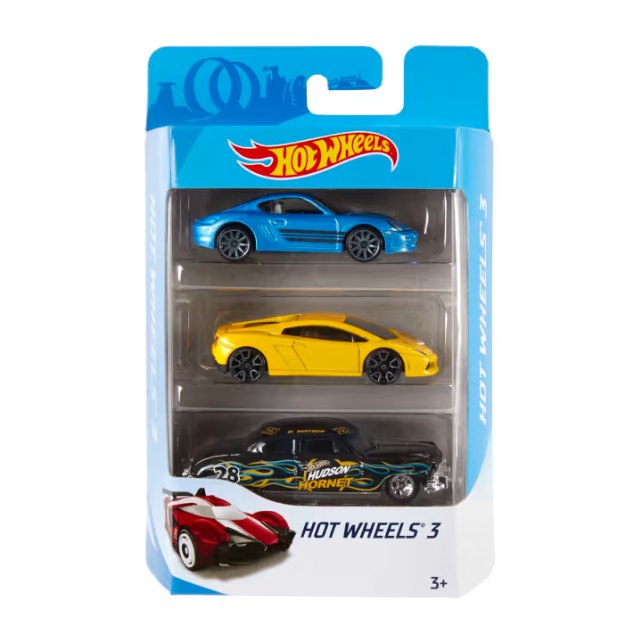 Hot Wheels 1:64 Scale Toy Cars & Trucks, 3-Pack Assortment