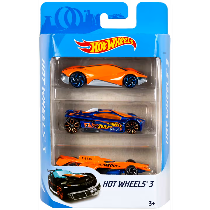 Hot Wheels 1:64 Scale Toy Cars & Trucks, 3-Pack Assortment