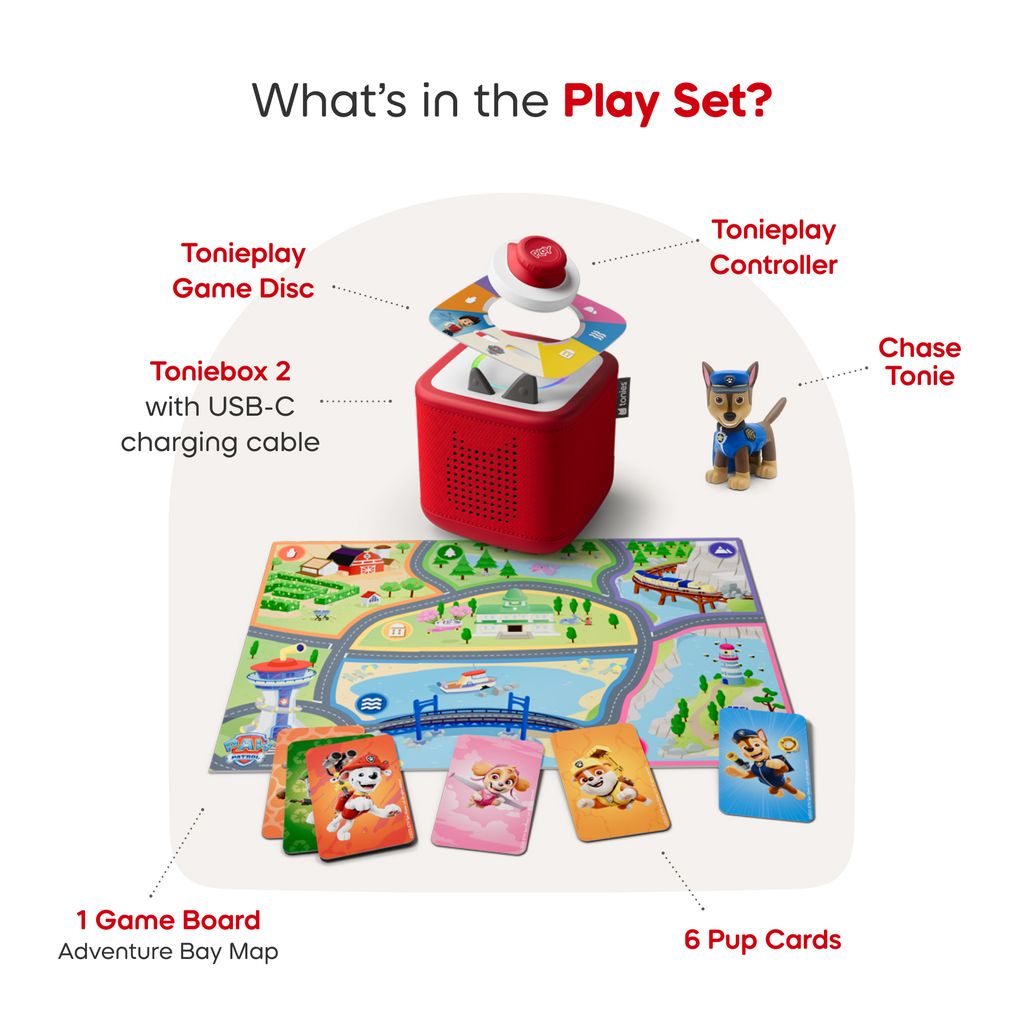 Tonies Moon Grey Toniebox 2 Play Set With Paw Patrol Chase Tonie