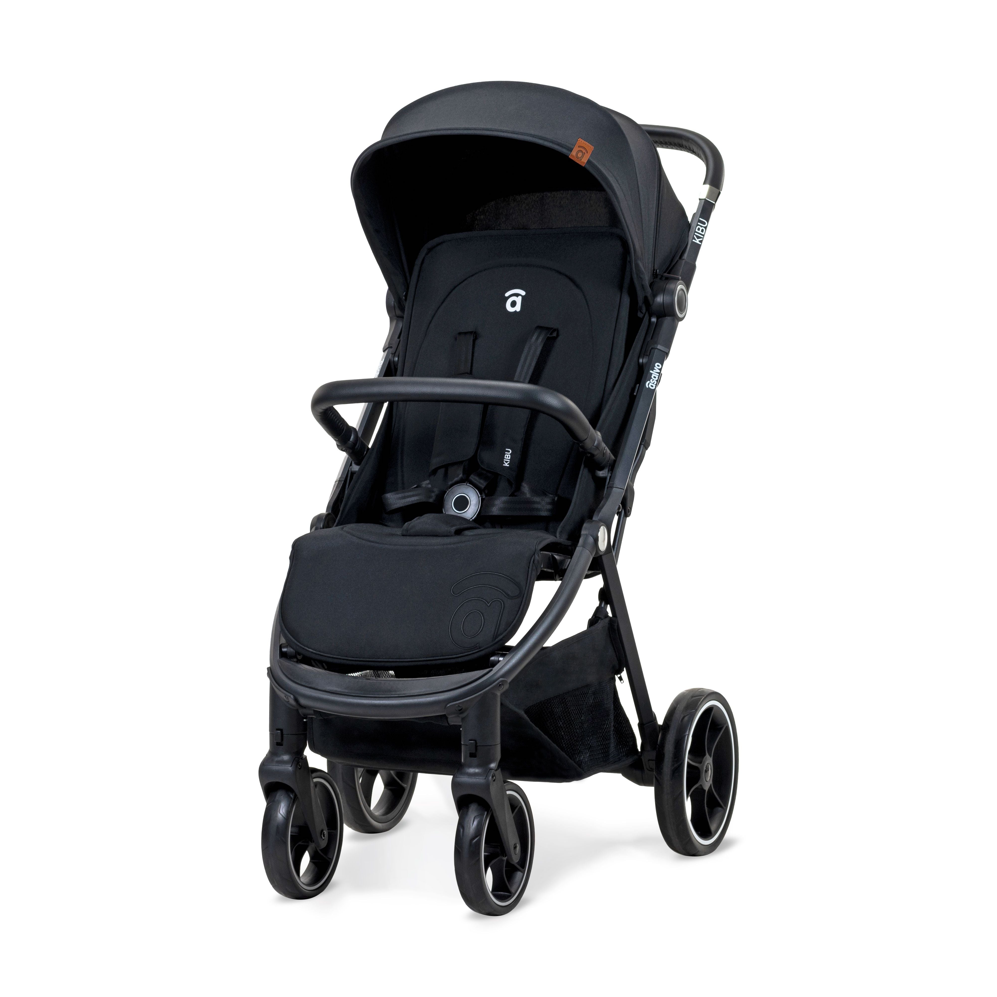 Asalvo Kibu Lightweight Stroller (Birth To 22 Kg) - Black