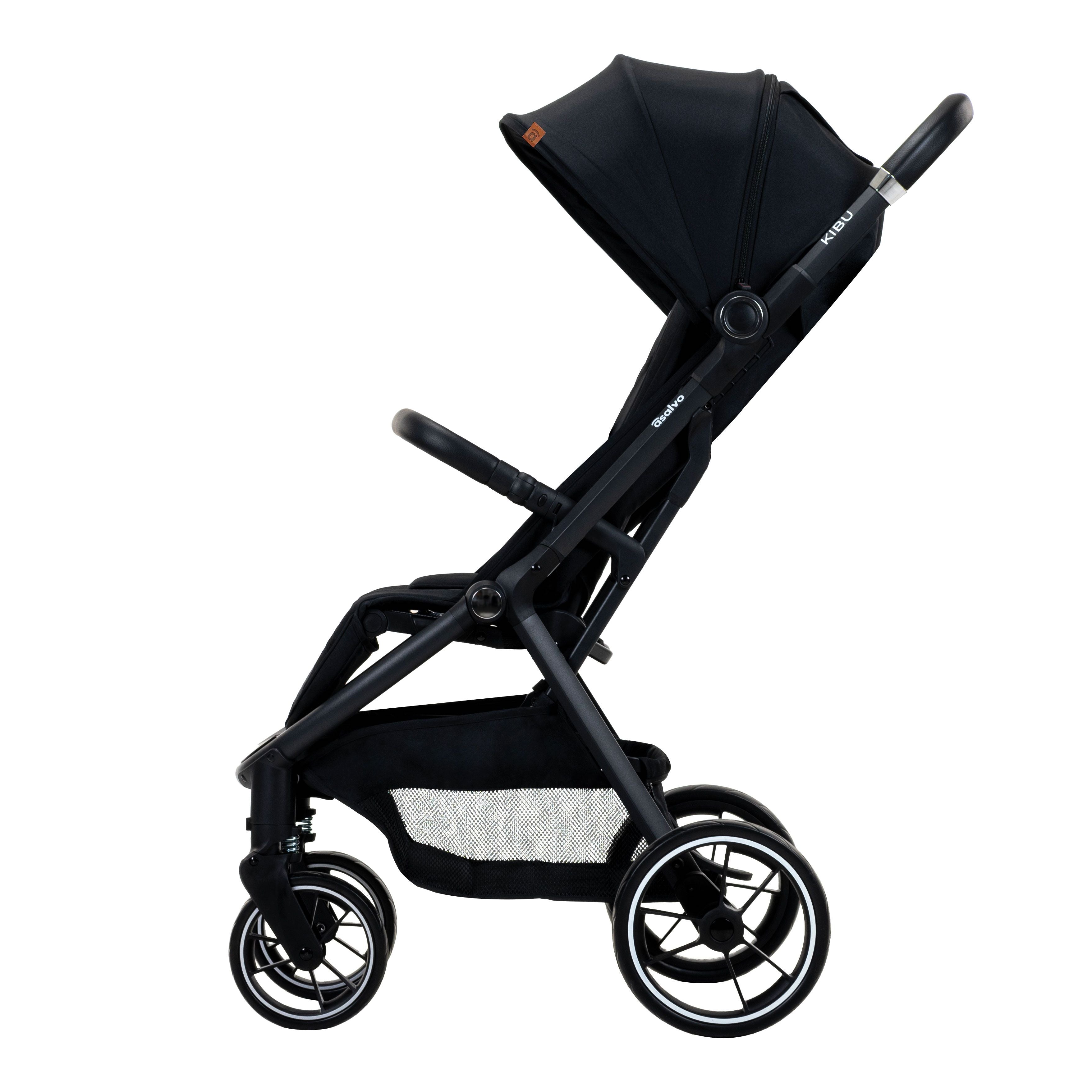 Asalvo Kibu Lightweight Stroller (Birth To 22 Kg) - Black