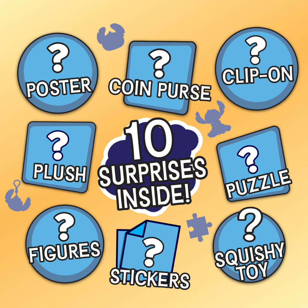 Disney Stitch 23 Cm Jumbo Mystery Capsule, Surprise Toy Capsule With 10 Toys & Activities