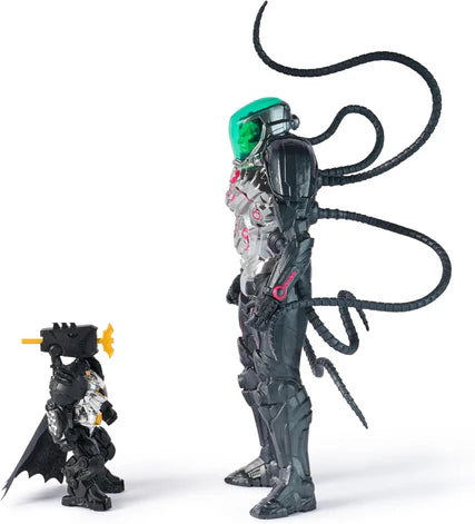 Dc Comics, Metal Force Brainiac Vs. Batman Action Figure Pack, 12-Inch Extra Large Brainiac, Exclusive 4-Inch Batman Figure