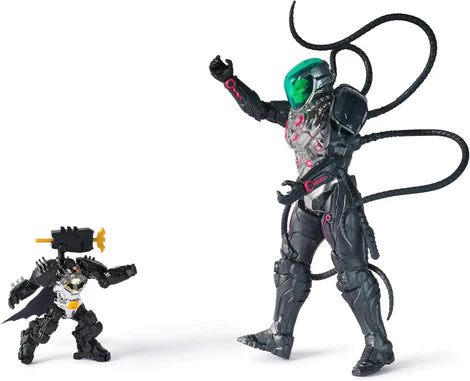 Dc Comics, Metal Force Brainiac Vs. Batman Action Figure Pack, 12-Inch Extra Large Brainiac, Exclusive 4-Inch Batman Figure