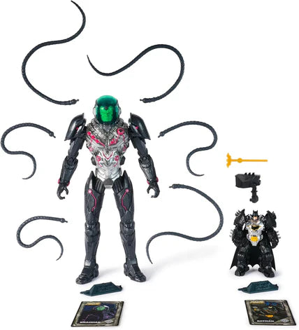 Dc Comics, Metal Force Brainiac Vs. Batman Action Figure Pack, 12-Inch Extra Large Brainiac, Exclusive 4-Inch Batman Figure