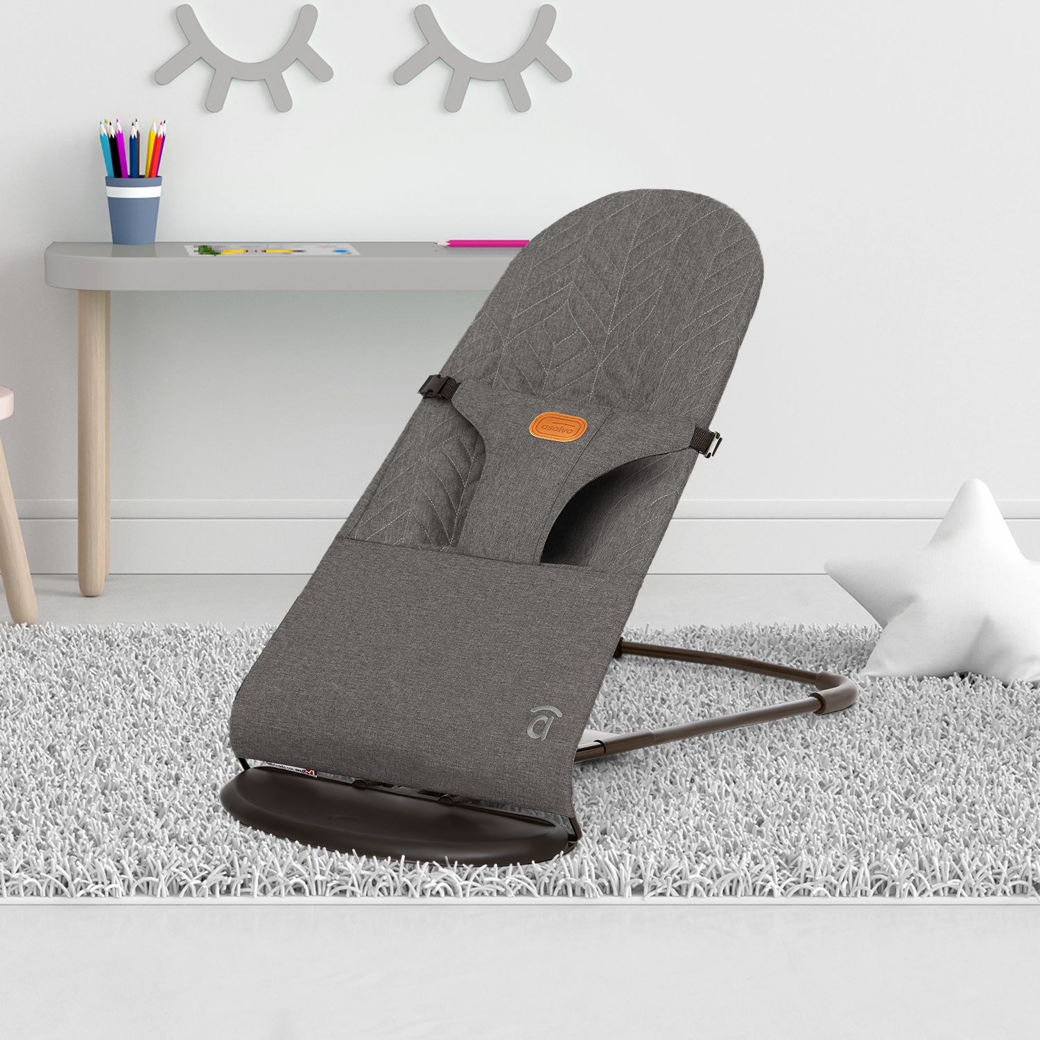 Asalvo Paradise Foldable Baby Bouncer - Grey