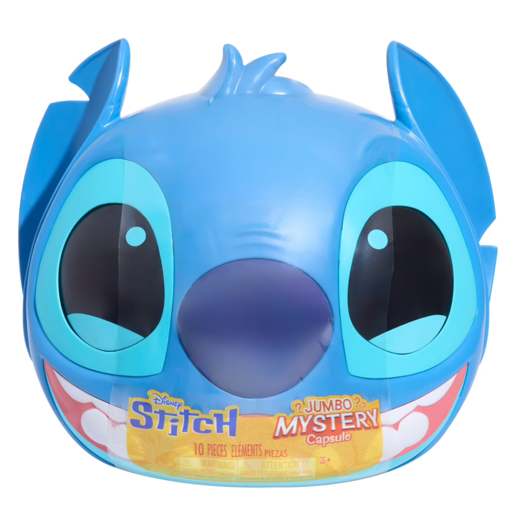 Disney Stitch 23 Cm Jumbo Mystery Capsule, Surprise Toy Capsule With 10 Toys & Activities