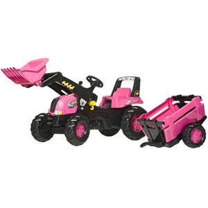Rolly Junior Tractor, Loader And Trailer - Pink