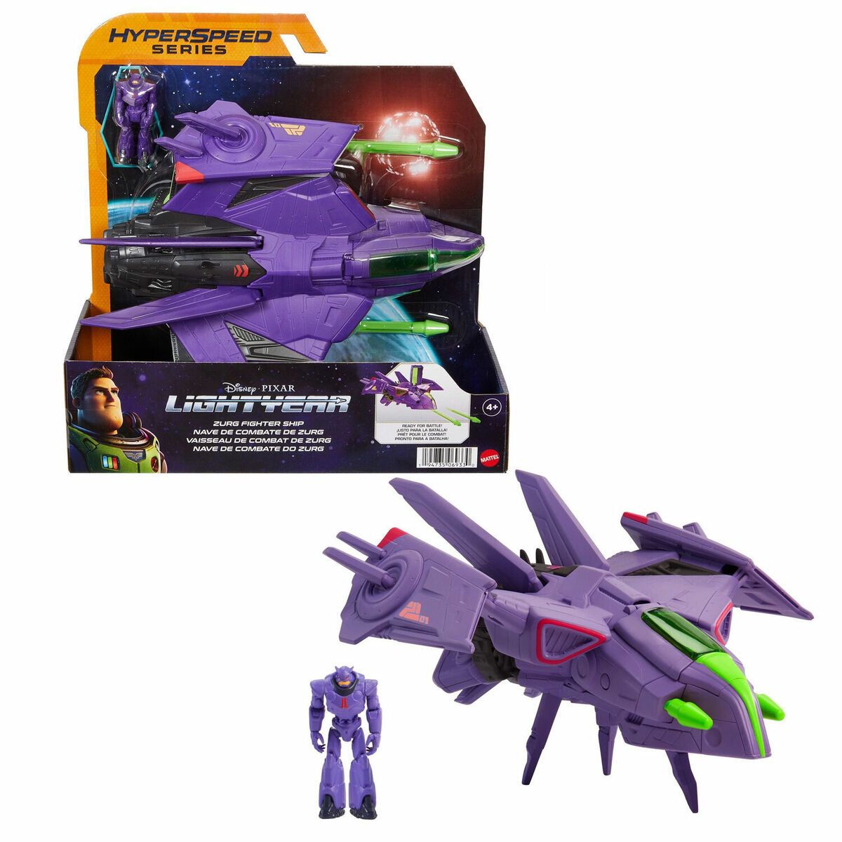 Disney Pixar Lightyear Hyperspeed Series Zurg Fighter Ship & Zurg
