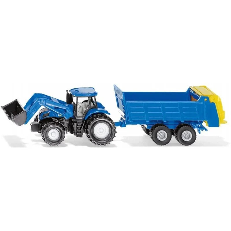 Siku 1:87 Scale New Holland Tractor With Front Loader & Manure Spreader
