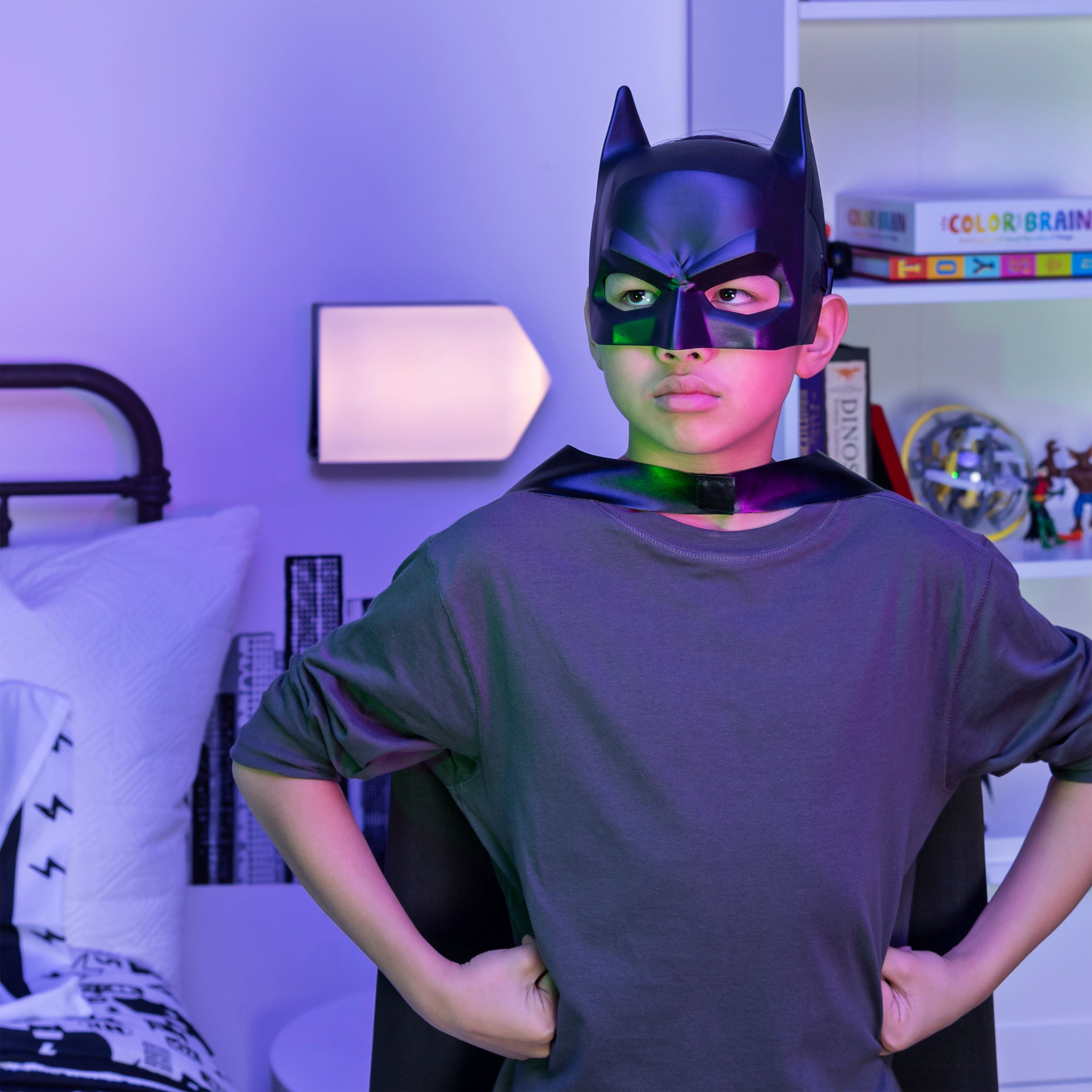 Batman Mask For Kids – Black Superhero Costume Mask – Halloween, Dress Up, Cosplay – One Size