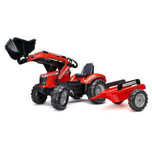 Falk Red Massey Ferguson S8740 Tractor With Front Loader And Trailer