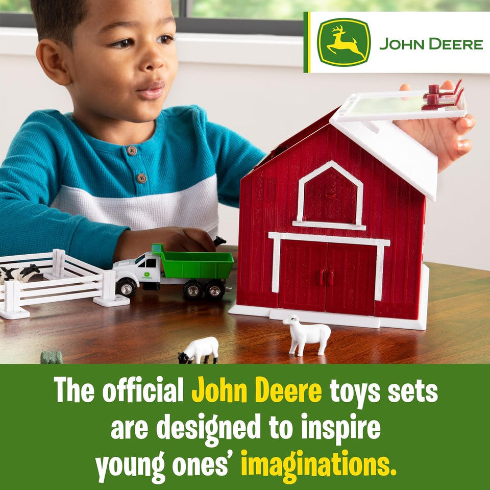 John Deere 1:64 Scale 24 Piece Farm Playset With On-The-Go Barn