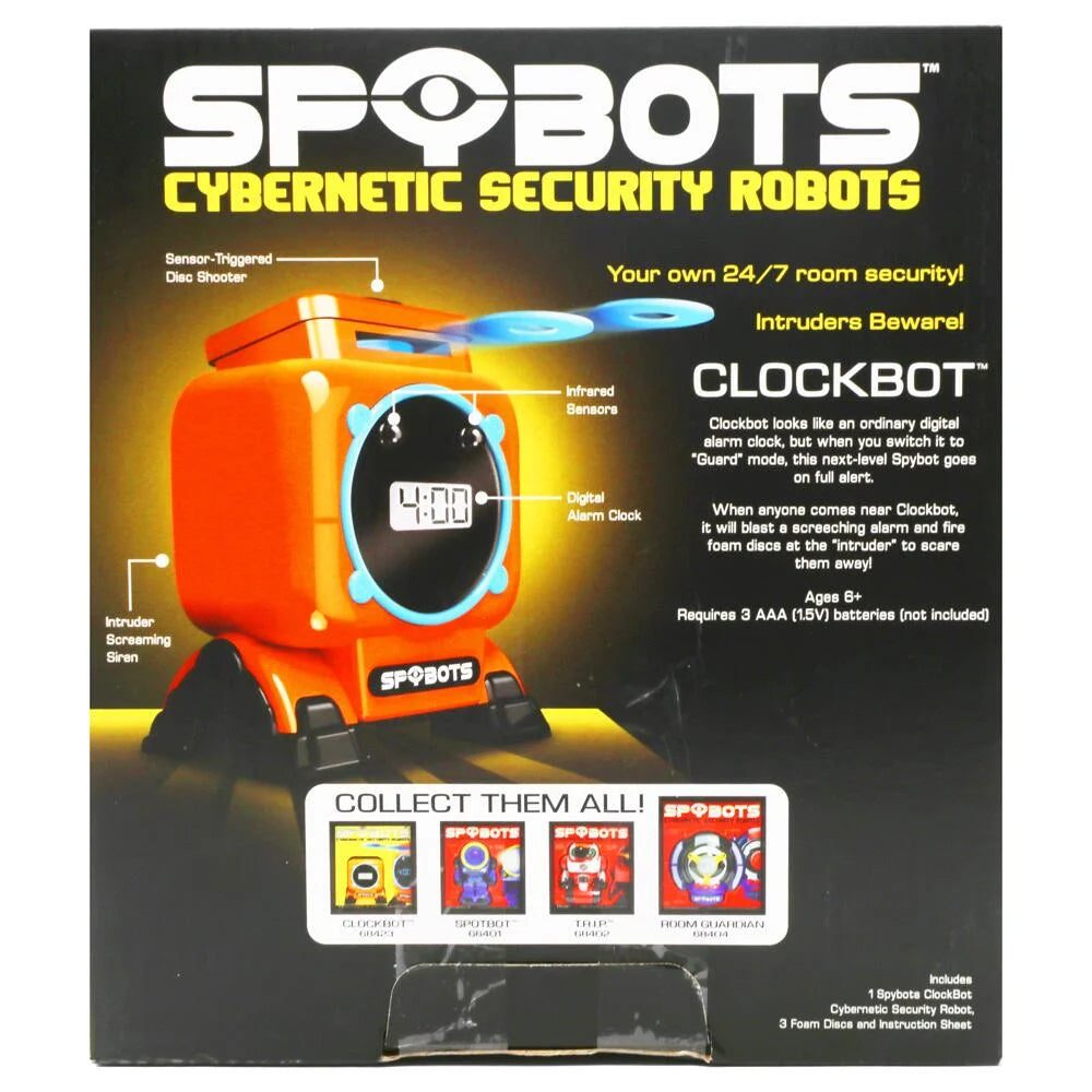 Spybots Clockbot Disc-Shooting Robot Alarm Clock